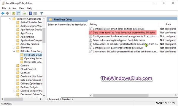 ปฏิเสธการเข้าถึงการเขียนไปยังไดรฟ์แบบตายตัวที่ไม่ได้รับการปกป้องโดย BitLocker ใน Windows 10 