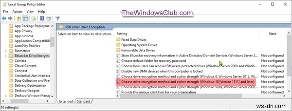 วิธีเปลี่ยนวิธีการเข้ารหัส BitLocker &ความแรงของการเข้ารหัสใน Windows 10 