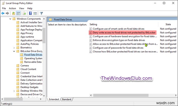 ปฏิเสธการเข้าถึงแบบเขียนไปยังไดรฟ์แบบตายตัวที่ไม่ได้รับการปกป้องโดย BitLocker ใน Windows 10 