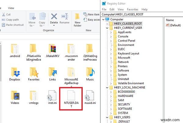 ไฟล์ NTUSER.DAT ใน Windows 10 คืออะไร 