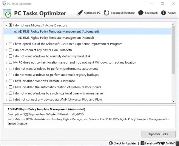 PC Tasks Optimizer เป็นซอฟต์แวร์ฟรีสำหรับจัดการ Windows Scheduled Tasks 