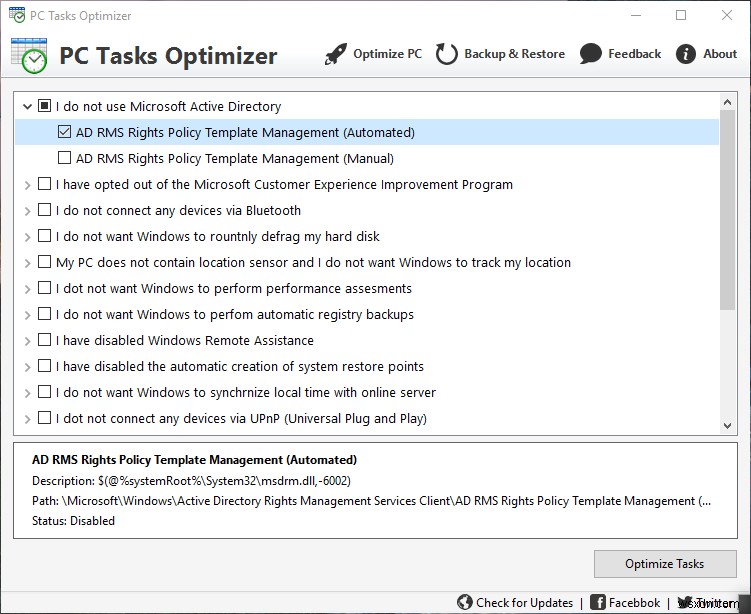 PC Tasks Optimizer เป็นซอฟต์แวร์ฟรีสำหรับจัดการ Windows Scheduled Tasks 