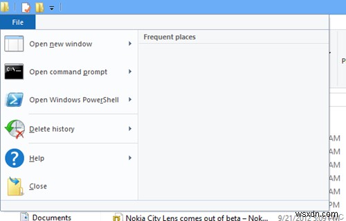 ลบรายการออกจากรายการสถานที่ที่ใช้บ่อยใน File Explorer บน Windows 10 