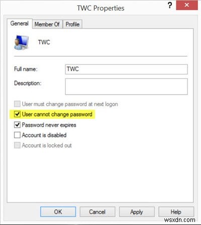 ป้องกันไม่ให้ผู้ใช้เปลี่ยนรหัสผ่านใน Windows 10 