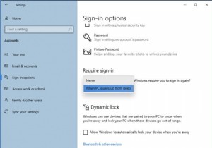 ทำให้พีซีที่ใช้ Windows 10 ต้องใช้รหัสผ่านเมื่อปลุกจากโหมดสลีป 