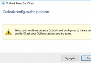 ไม่สามารถตั้งค่า iCloud ต่อได้เนื่องจาก Outlook ไม่ได้กำหนดค่าให้มีโปรไฟล์เริ่มต้น 