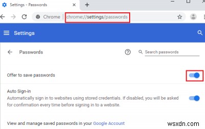 Google Chrome ไม่บันทึกรหัสผ่านใน Windows 10 