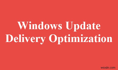 Windows Update Delivery Optimization หรือ WUDO คืออะไร? 