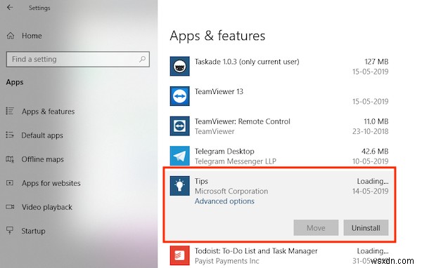 วิธีถอนการติดตั้ง Tips App ใน Windows 10 