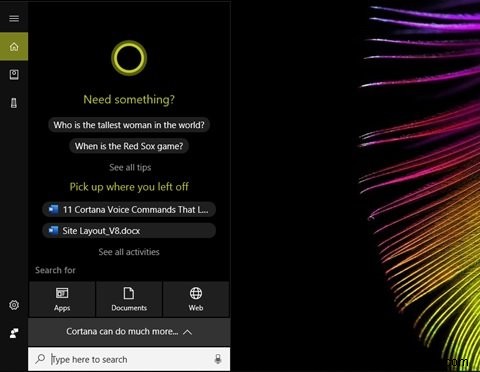 คำสั่งเสียงของ Microsoft Cortana เพื่อควบคุม Windows 10 PC 