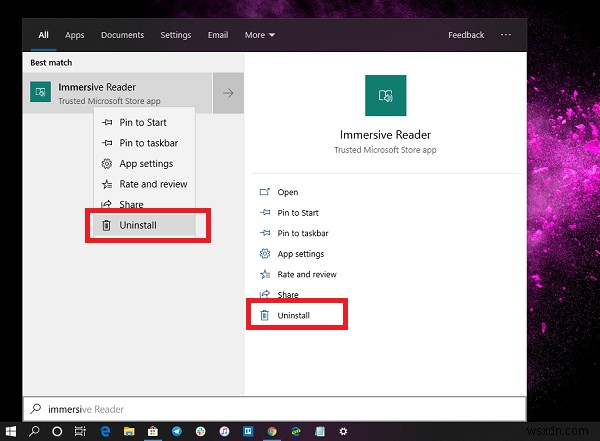 วิธีถอนการติดตั้ง Immersive Reader ใน Windows 10 