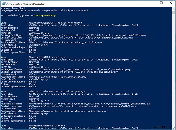 วิธีถอนการติดตั้งแอป Microsoft Store จากบัญชีผู้ใช้ของคุณใน Windows 11/10 โดยใช้ PowerShell 