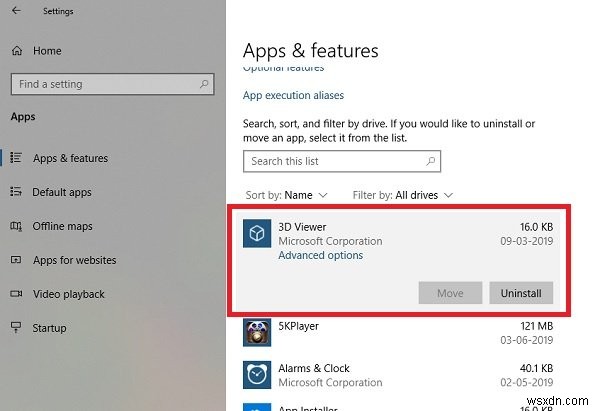 วิธีถอนการติดตั้งแอป 3D Viewer ใน Windows 10 
