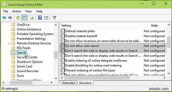 วิธีปิดการใช้งานผลการค้นหาเว็บ Bing ใน Windows 10 Start Menu 