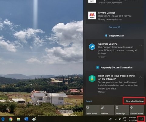 วิธีลบการแจ้งเตือนเก่าใน Action Center บน Windows 10 