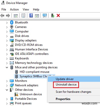 ไม่สามารถเชื่อมต่อกับ Synaptics Pointing Device Driver 