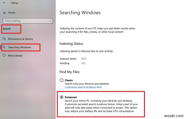 การค้นหาเมนูเริ่มของ Windows 10 ไม่ค้นหาพีซีทั้งหมด 