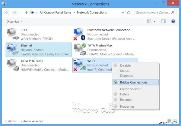 วิธีสร้าง Network Bridge ใน Windows 10 