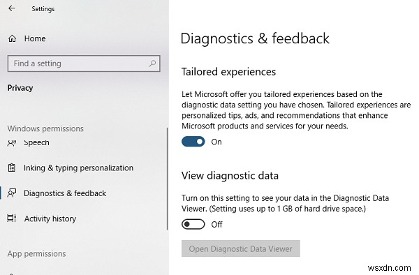 วิธีเปิดหรือปิด Tailored Experiences ผ่าน Settings, Registry หรือ Group Policy 