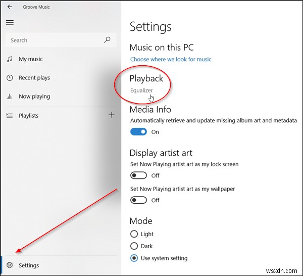 วิธีกำหนดค่าอีควอไลเซอร์ใน Groove Music บน Windows 10 