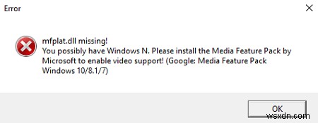 Mfplat.dll หายไปหรือไม่พบใน Windows 10 