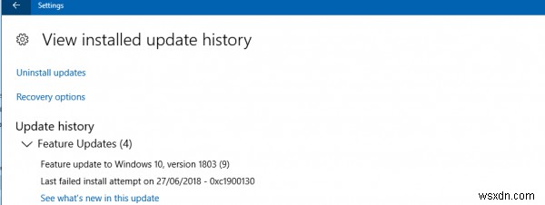 แก้ไขข้อผิดพลาด Windows Update 0xc1900130 บน Windows 10 