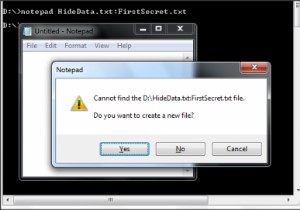 ซ่อนข้อมูลในช่องไฟล์ข้อความ Notepad ลับของ Windows 10 
