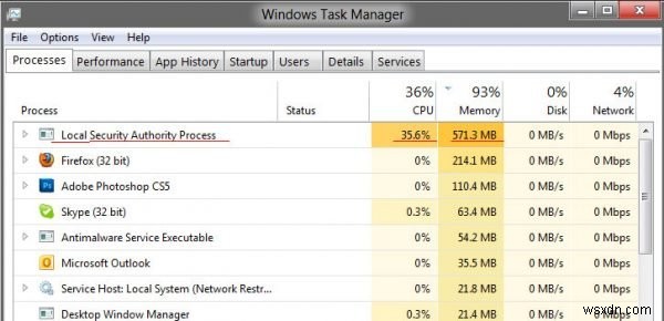 แก้ไข lsass.exe ถูกยกเลิกและ CPU สูงหรือปัญหาการใช้งานดิสก์ 