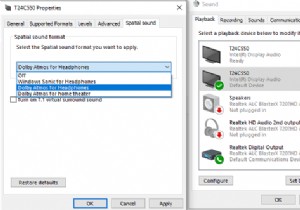 เกิดข้อผิดพลาดขณะพยายามเปิด Spatial Sound 