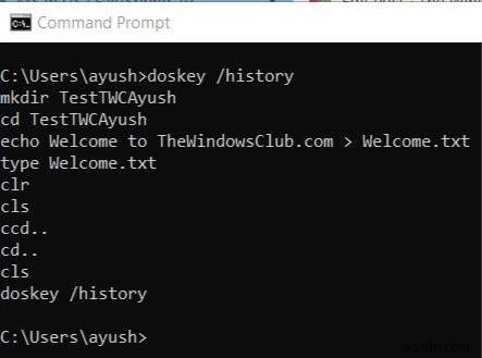 วิธีดู บันทึก และล้างประวัติคำสั่ง Command Prompt ใน Windows 10 