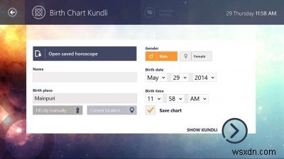 ฟรี Kundli สร้างซอฟต์แวร์และเครื่องมือออนไลน์สำหรับ Windows PC 