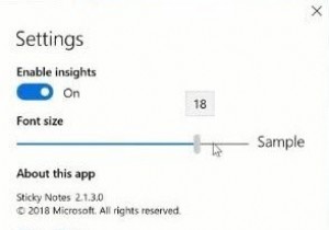 วิธีเปลี่ยนขนาดตัวอักษรใน Sticky Notes ใน Windows 10 