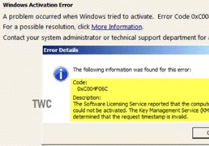 ข้อผิดพลาด 0xC004F06C KMS ระบุว่าการประทับเวลาคำขอไม่ถูกต้อง 