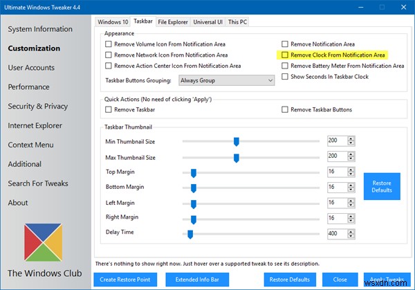 นาฬิกา Windows 10 หายไป มองไม่เห็นหรือเป็นสีดำ 