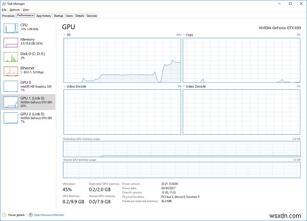 วิธีตรวจสอบการใช้งาน GPU ใน Windows 10 โดยใช้ตัวจัดการงาน 