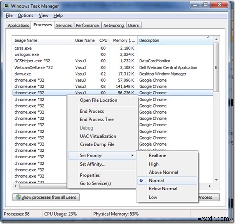 วิธีตั้งค่าและบันทึก Process Priority ใน Windows Task Manager 