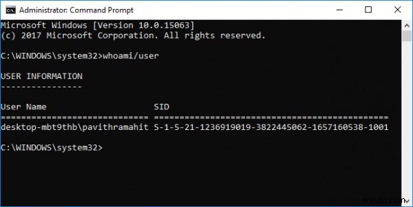 วิธีค้นหา Security Identifier (SID) ของผู้ใช้ใน Windows 10 