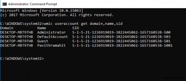 วิธีค้นหา Security Identifier (SID) ของผู้ใช้ใน Windows 10 