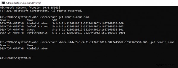 วิธีค้นหา Security Identifier (SID) ของผู้ใช้ใน Windows 10 