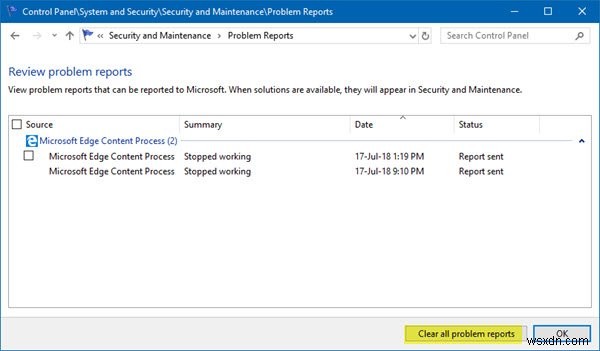 วิธีล้างรายงานปัญหาใน Windows 10 