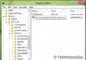 วิธีปิดการใช้งานตัวเลือกเพื่อเปลี่ยนพื้นหลังเมนูเริ่มใน Windows 10 