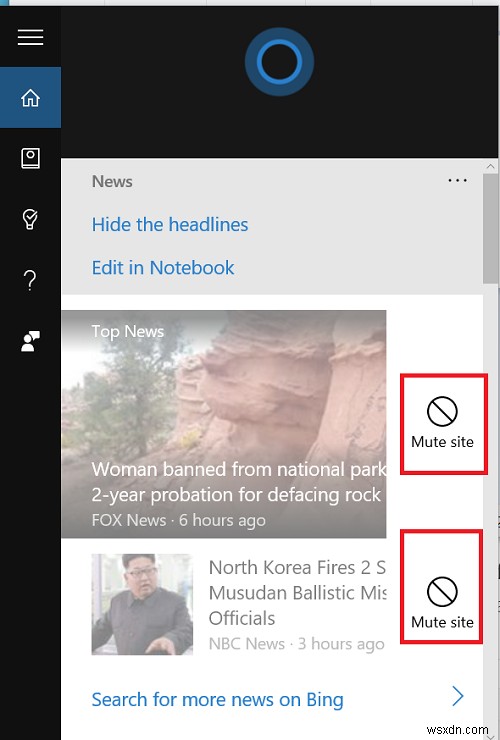 วิธีปิดเสียงแหล่งข่าว Cortana ที่ไม่ต้องการใน Windows 10 