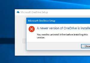 มีการติดตั้ง OneDrive เวอร์ชันใหม่กว่าบน Windows 10 