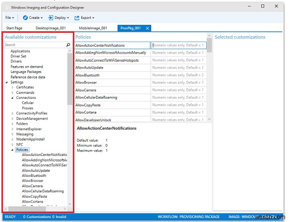 การสร้างและติดตั้ง Provisioning Packages บนอุปกรณ์ Windows 