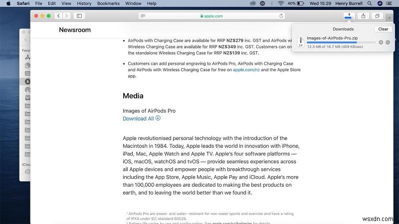 วิธีดาวน์โหลดไฟล์โดยใช้ Safari บน Mac 