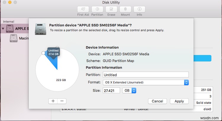 วิธีแบ่งพาร์ติชั่นฮาร์ดไดรฟ์ Mac หรือ SSD หรือสร้างโวลุ่ม APFS 