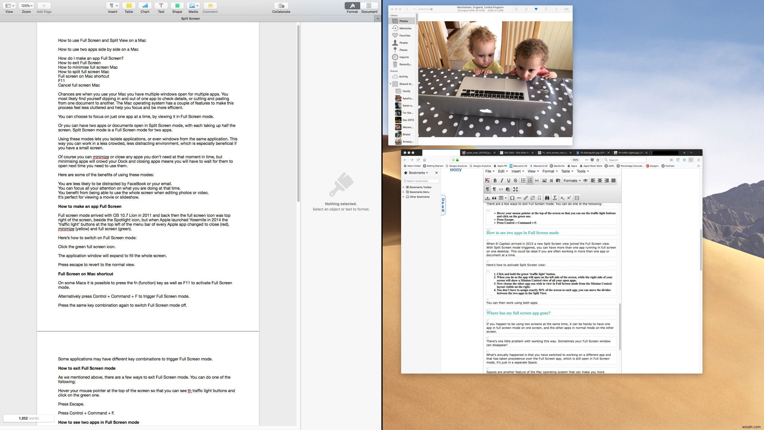 วิธีใช้ Full Screen และ Split View บน Mac 