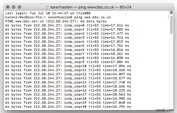 วิธี Ping บน Mac 