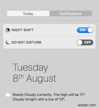 วิธีเปิด Night Shift บน Mac 