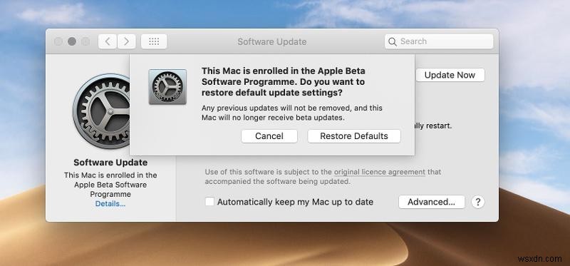 วิธีลบ macOS เบต้าออกจาก Mac 